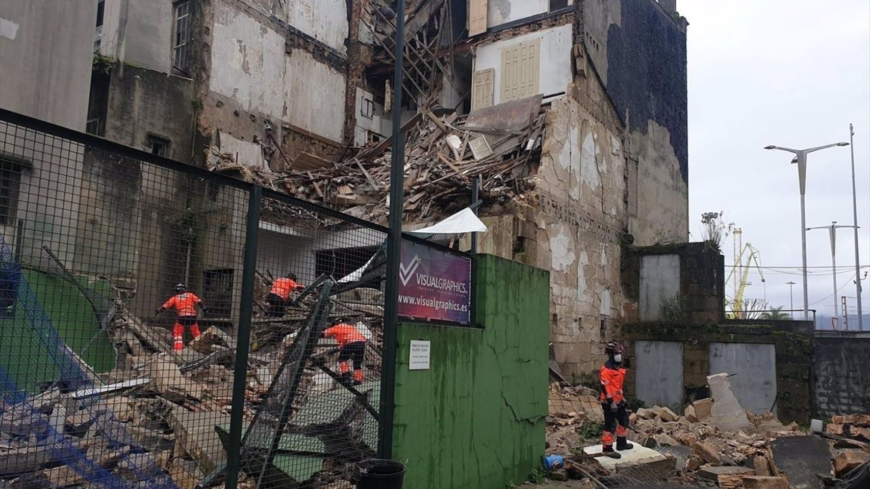 Edificio en ruinas derrumbado en Vigo el pasado 11 de febrero.