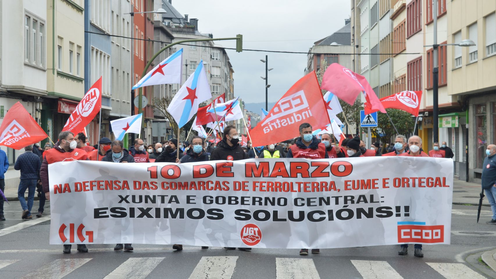 Manifestación de la huelga comarcal de Ferrolterra, Eume y Ortegal el pasado 10 de marzo.