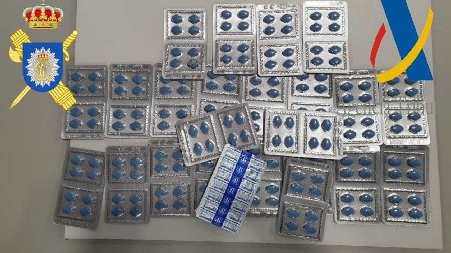 Las pastillas de Sildenafil aprehendidas en el aeropuerto de Alvedro (A Coruña).