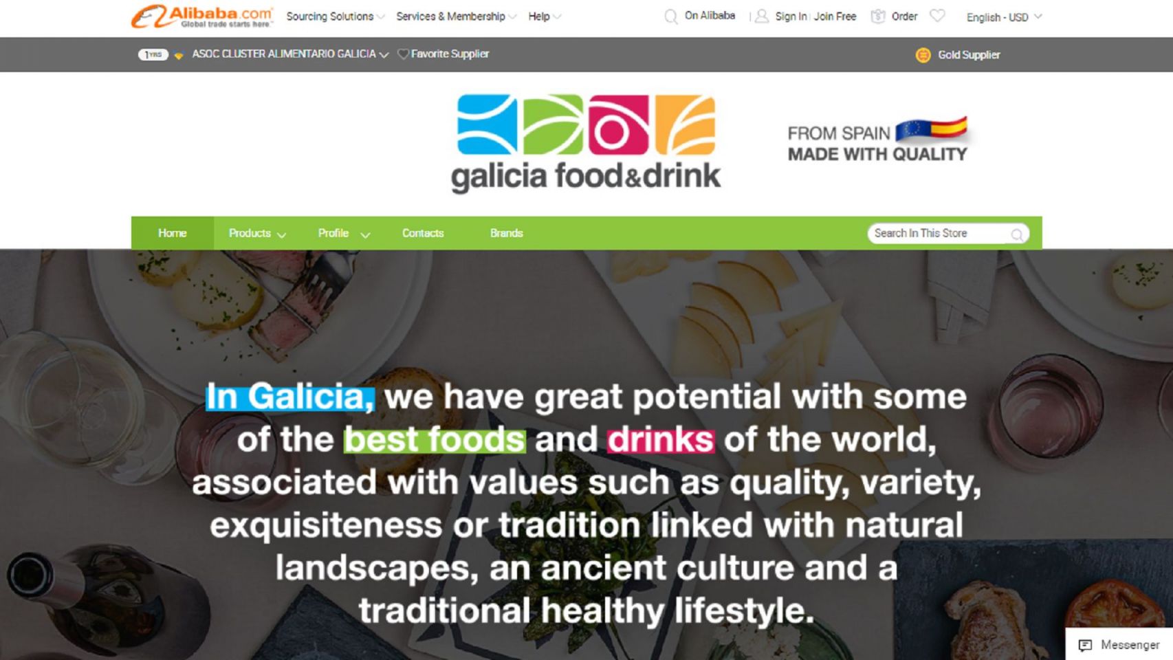 Portal de Galicia Food&Drink en Alibaba.