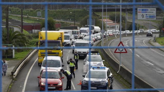 Uno de los controles de movilidad realizados en Galicia.
