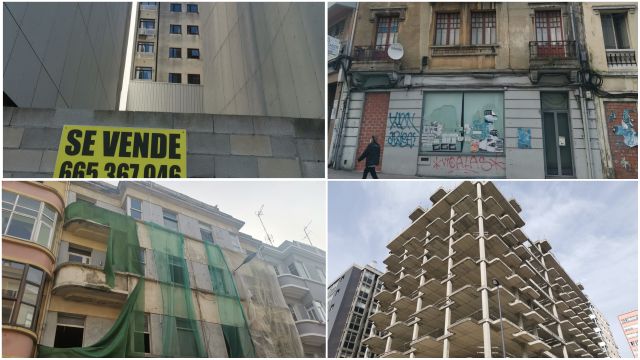 Edificios abandonados en A Coruña.