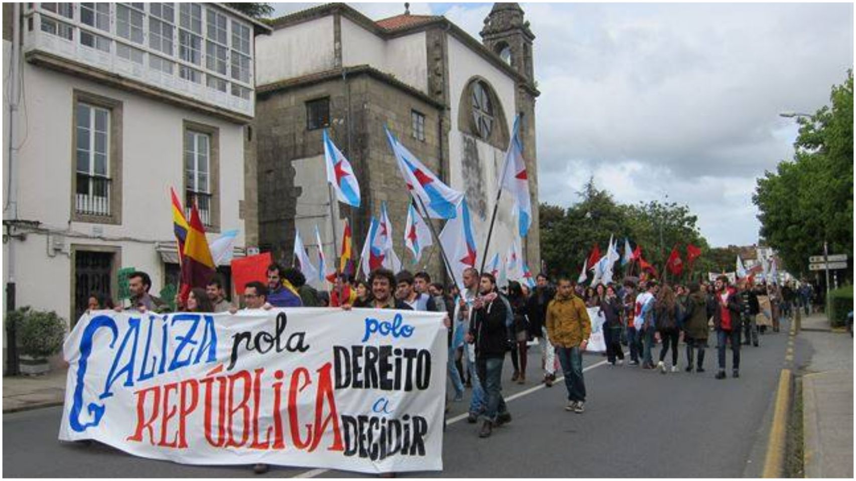 Concentración de Galiza pola República en Santiago hace años.