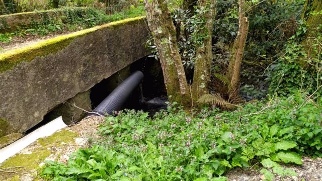 Vertido de aguas residuales en O Pino.