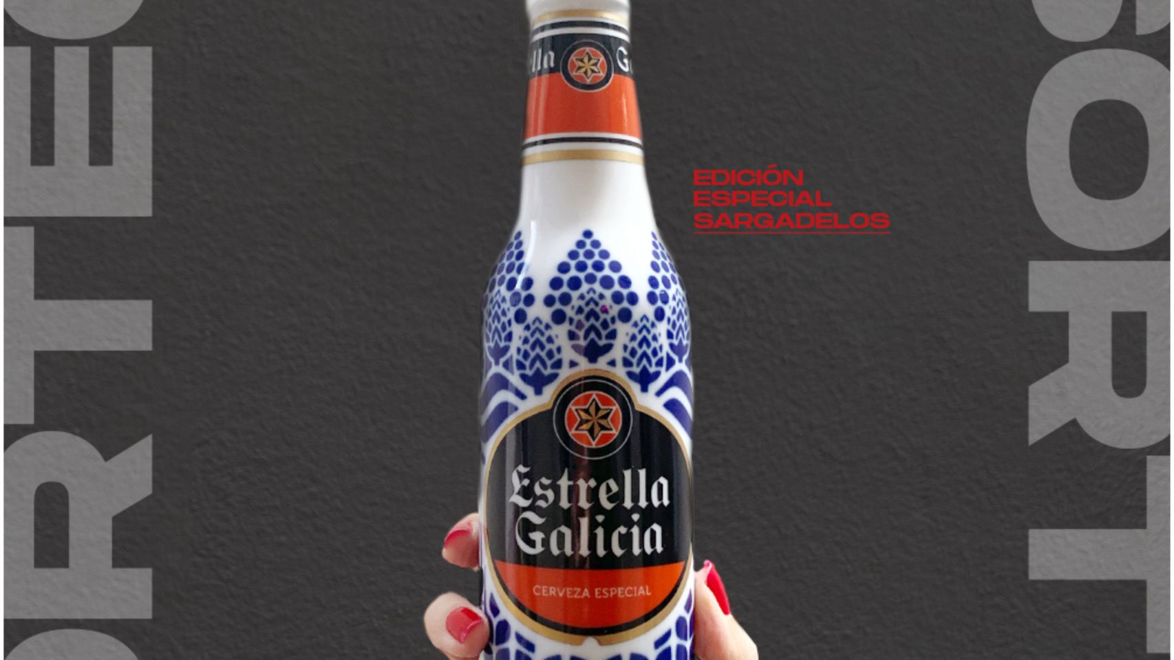 La botella especial edición Sargadelos.
