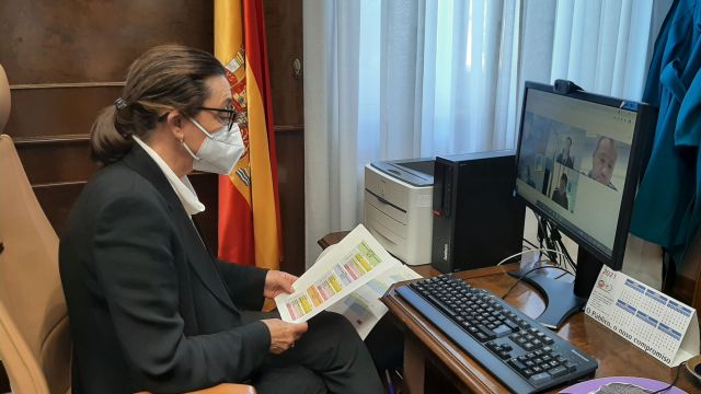 Maica Larriba durante la reunión con el Centro de Coordinación Operativa (CECOR)