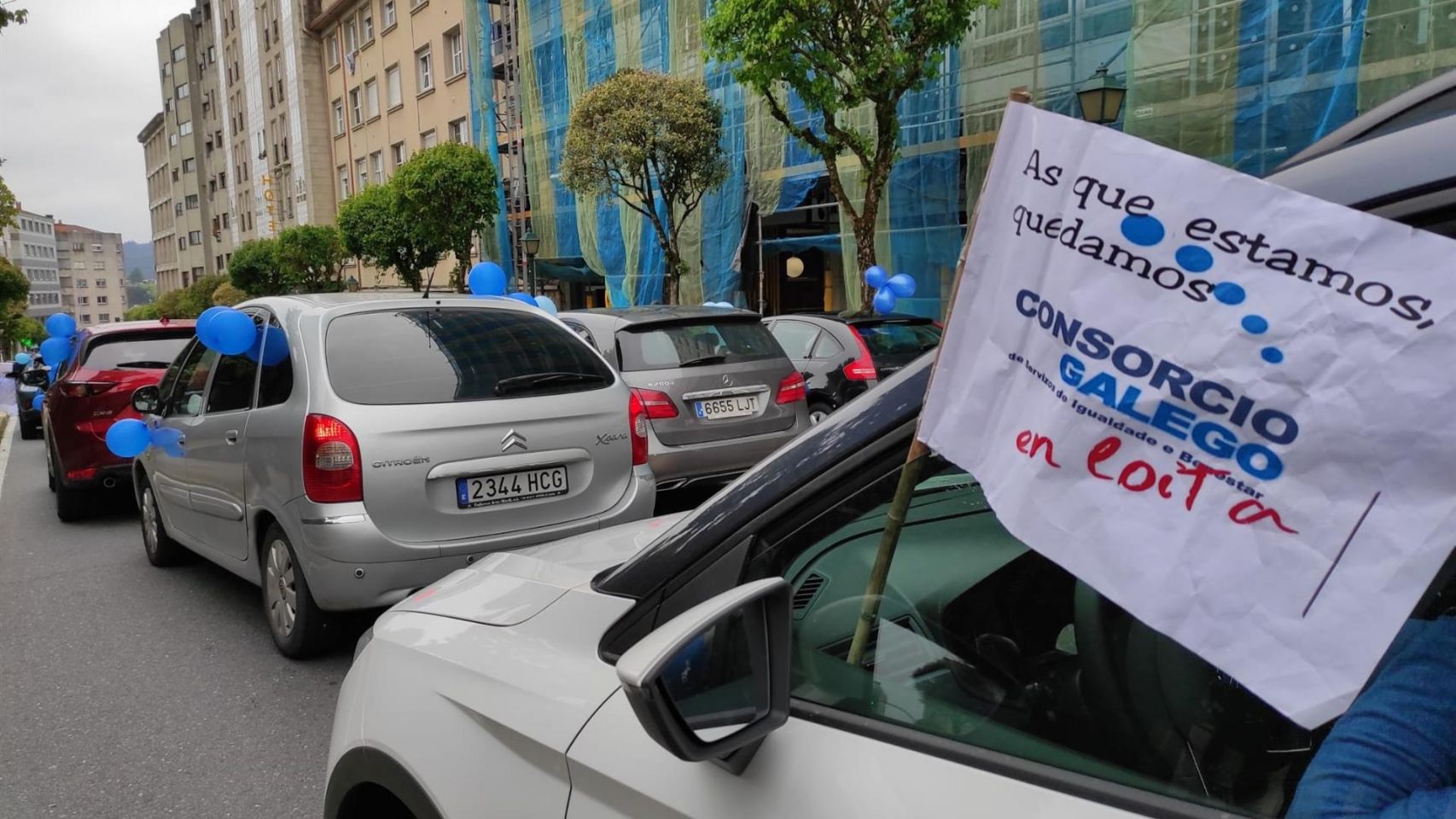 Protesta de las trabajadoras del Consorcio Galego de Servizos da Igualdade e do Benestar.