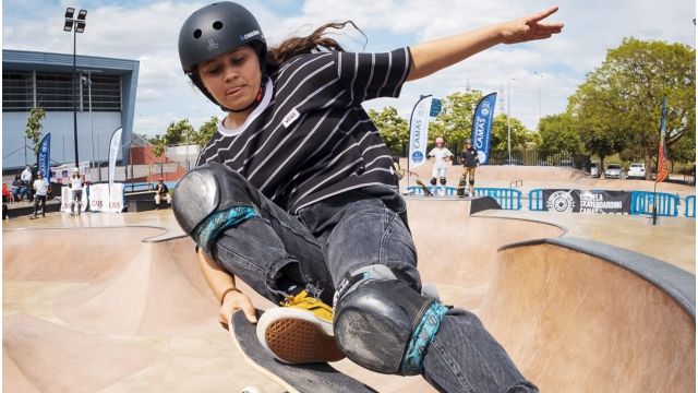 La skater coruñesa Julia Benedetti.