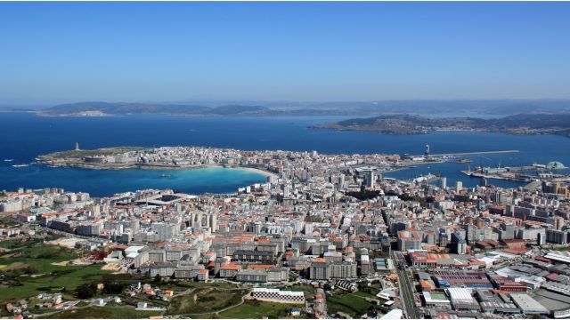 Vista aérea de la ciudad de A Coruña
