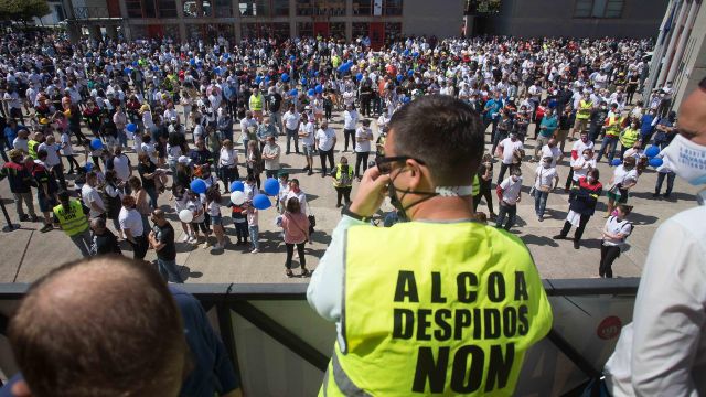 Manifestación de Alcoa en Xove hace semanas.