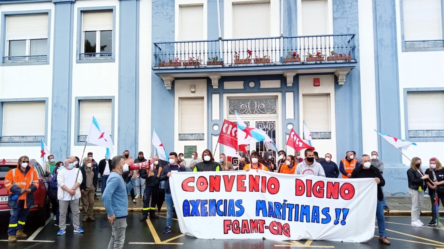Protesta de estibadores de Ferrol.