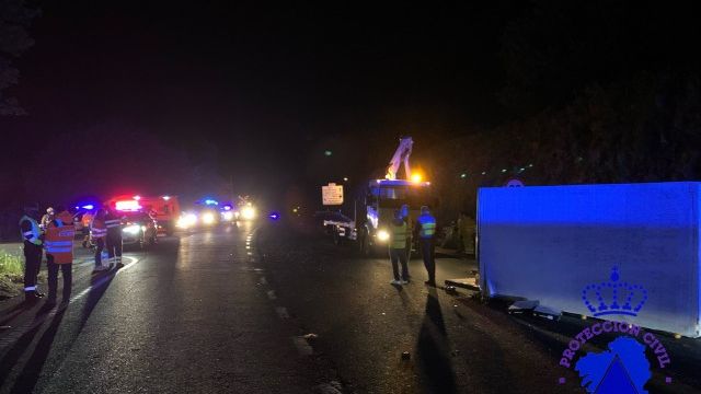 Imágenes del accidente de la pasada noche en Caldas de Reis