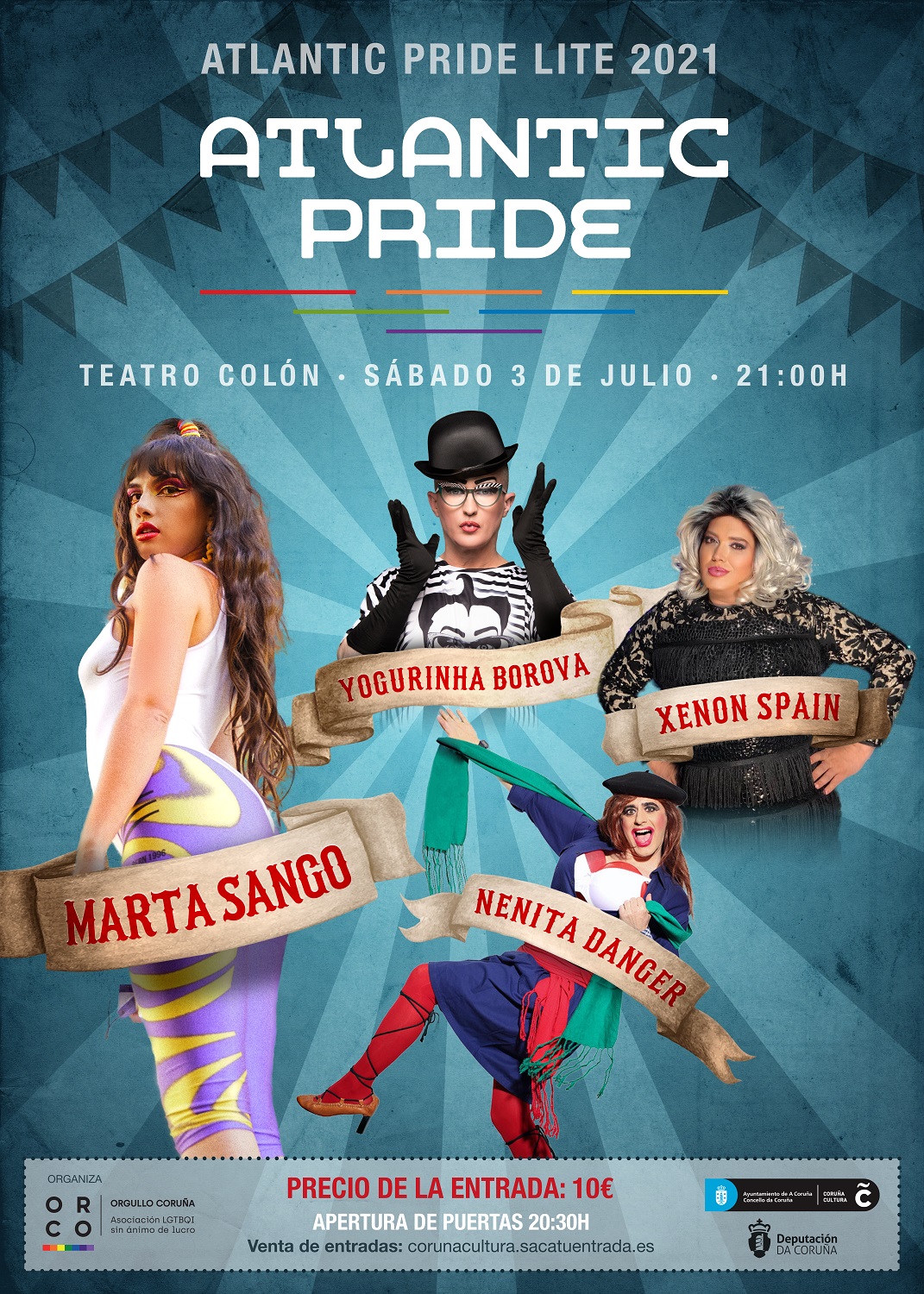 El Atlantic Pride regresa a A Coruña con cuatro actuaciones el 3 de julio