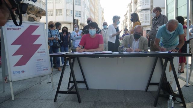 La portavoz nacional del BNG, Ana Pontón, y el portavoz municipal, Francisco Jorquera