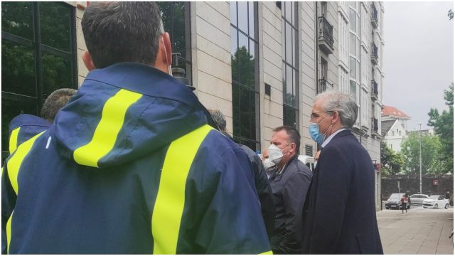 Francisco Conde a su llegada a Ferrol.