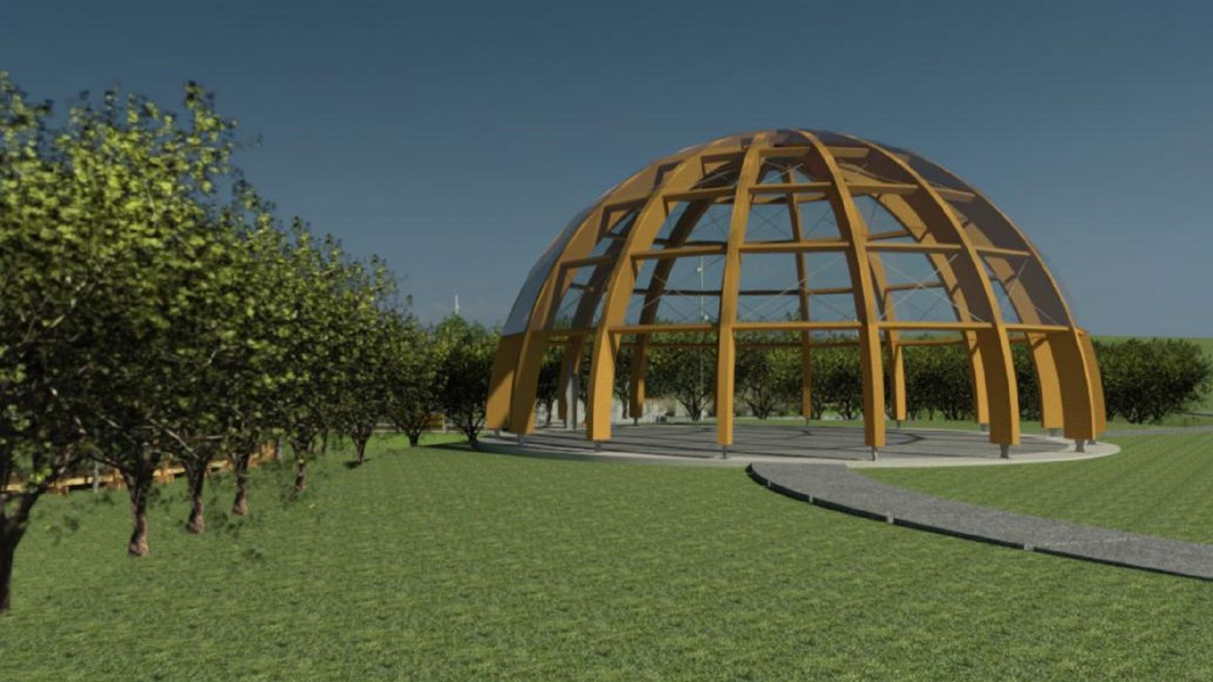 La cúpula del nuevo parque de Arteixo.