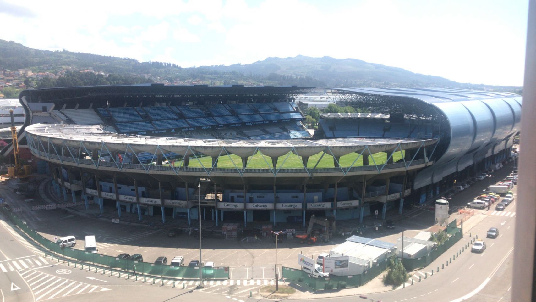 Panorámica del estadio de Balaídos, ya sin el electrónico de Marcador y las escaleras de Río