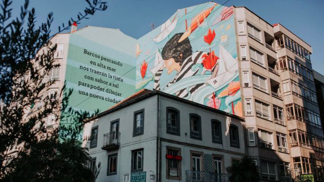 Mural del artista vigués Alejandro Fernández para la primera edición del festival