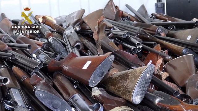 Armas destruidas por la Guardia Civil en 2020.
