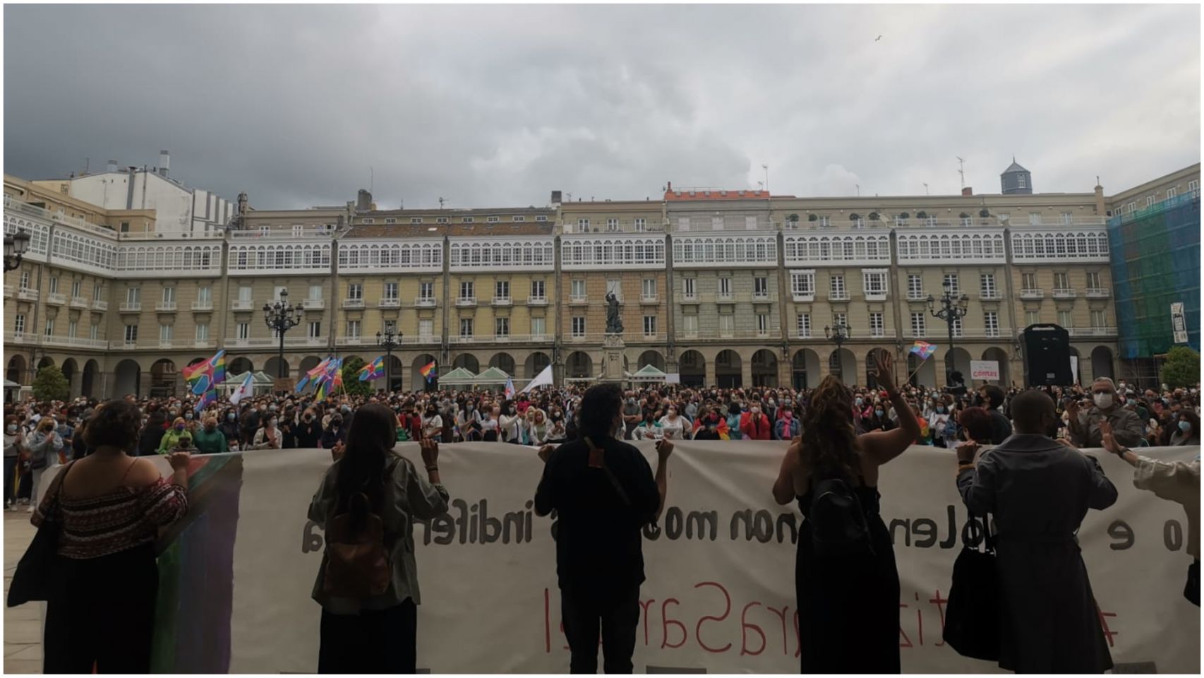 Manifestación contra la violencia y para pedir justicia por Samuel en A Coruña el 11 de julio.