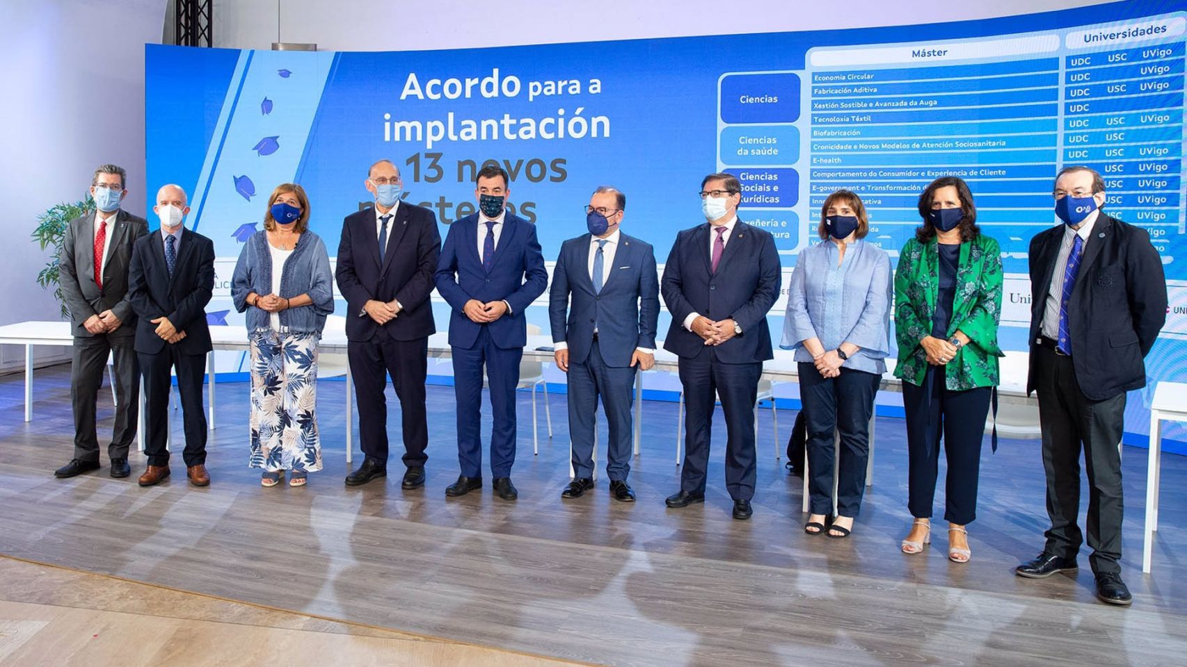Presentación de los 13 nuevos másteres que se implantarán en las universidades públicas gallegas en 2023/24.
