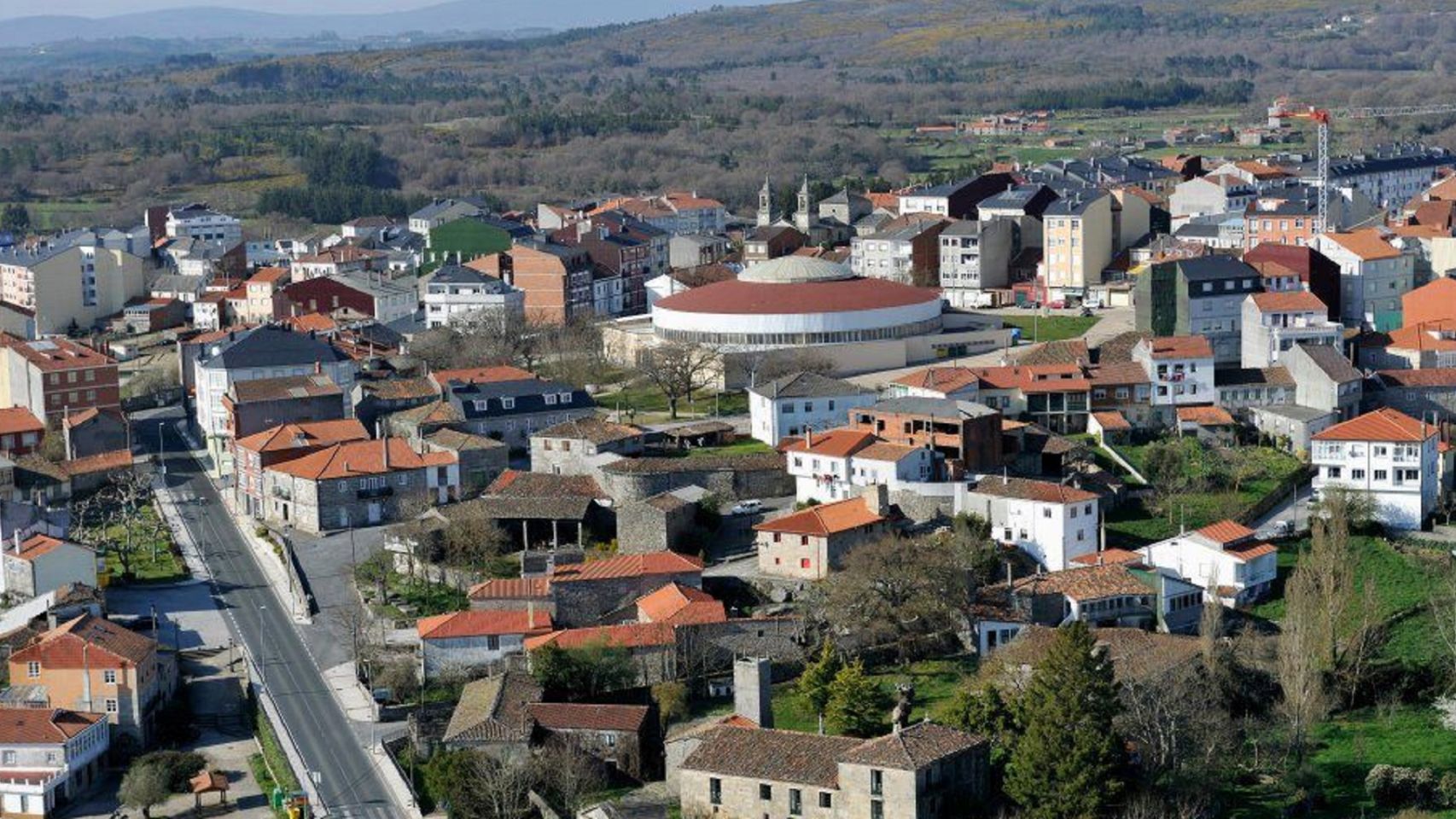 Vista aérea de Monterroso (Lugo).