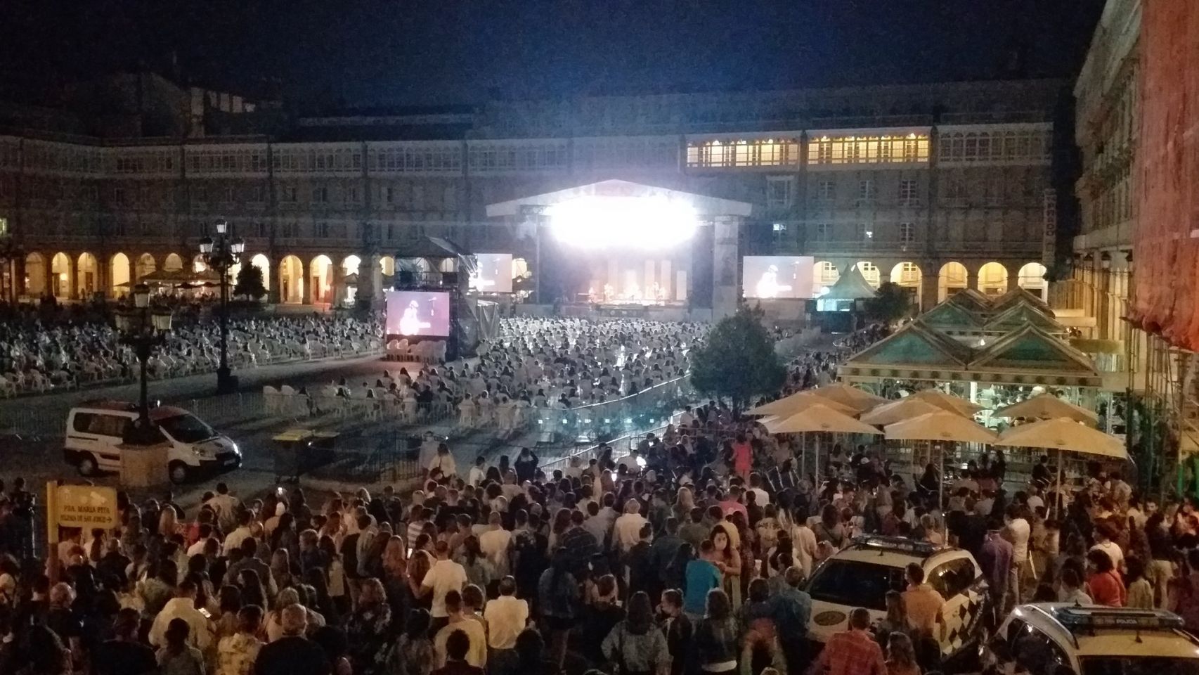 La plaza de María Pita en un concierto en las fiestas del año pasado 