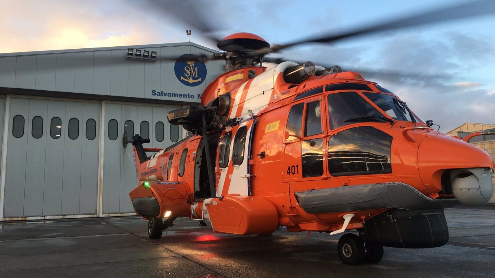 El helicóptero 'Helimer 401' de Salvamento Marítimo.
