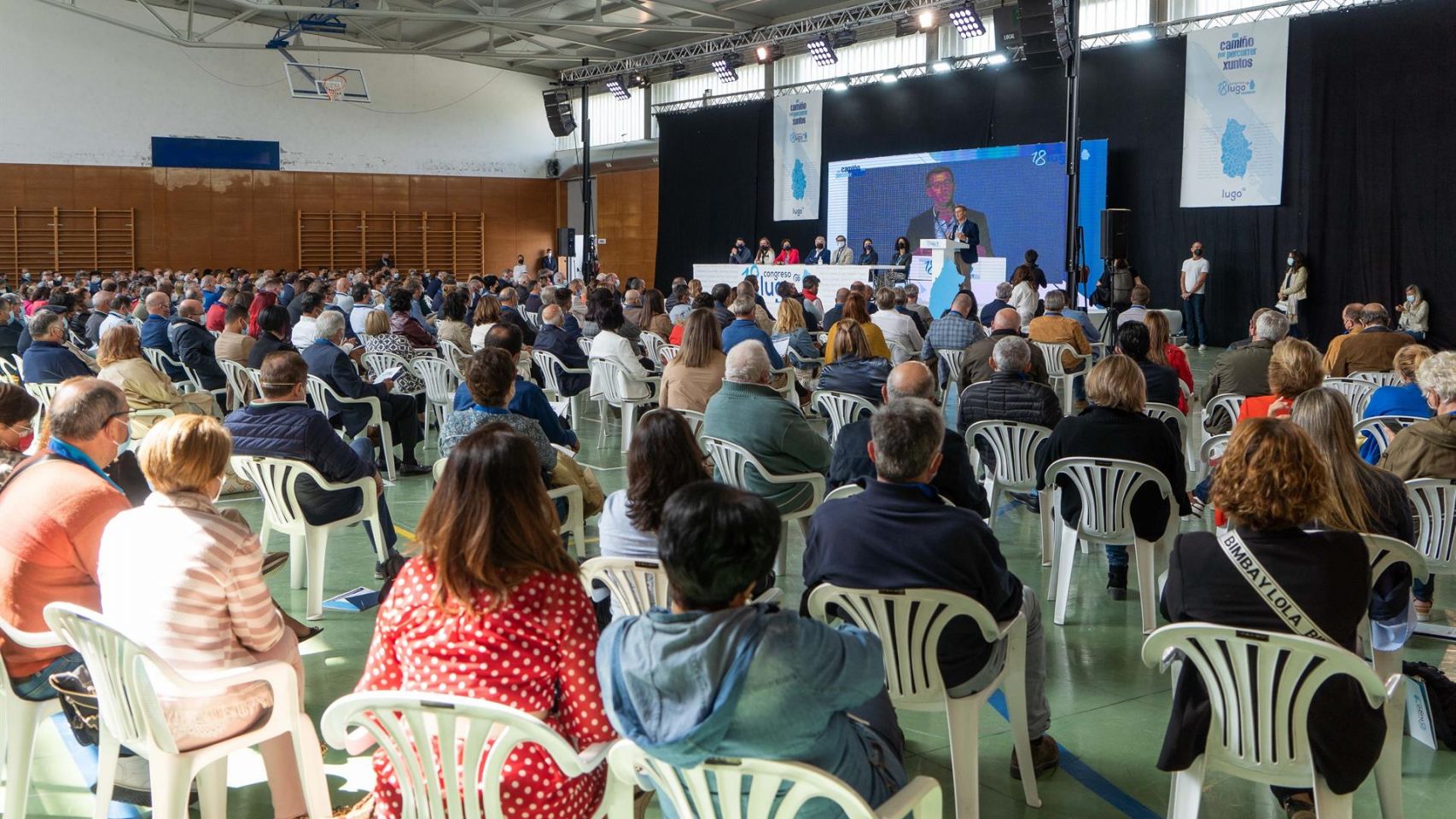 El presidente del PPdeG, Alberto Núñez Feijóo, interviene ante el Congreso Provincial de Lugo