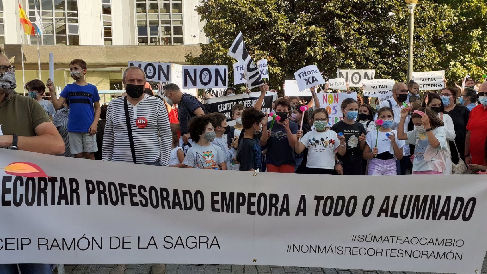 Protesta del CEIP Ramón de la Sagra en A Coruña