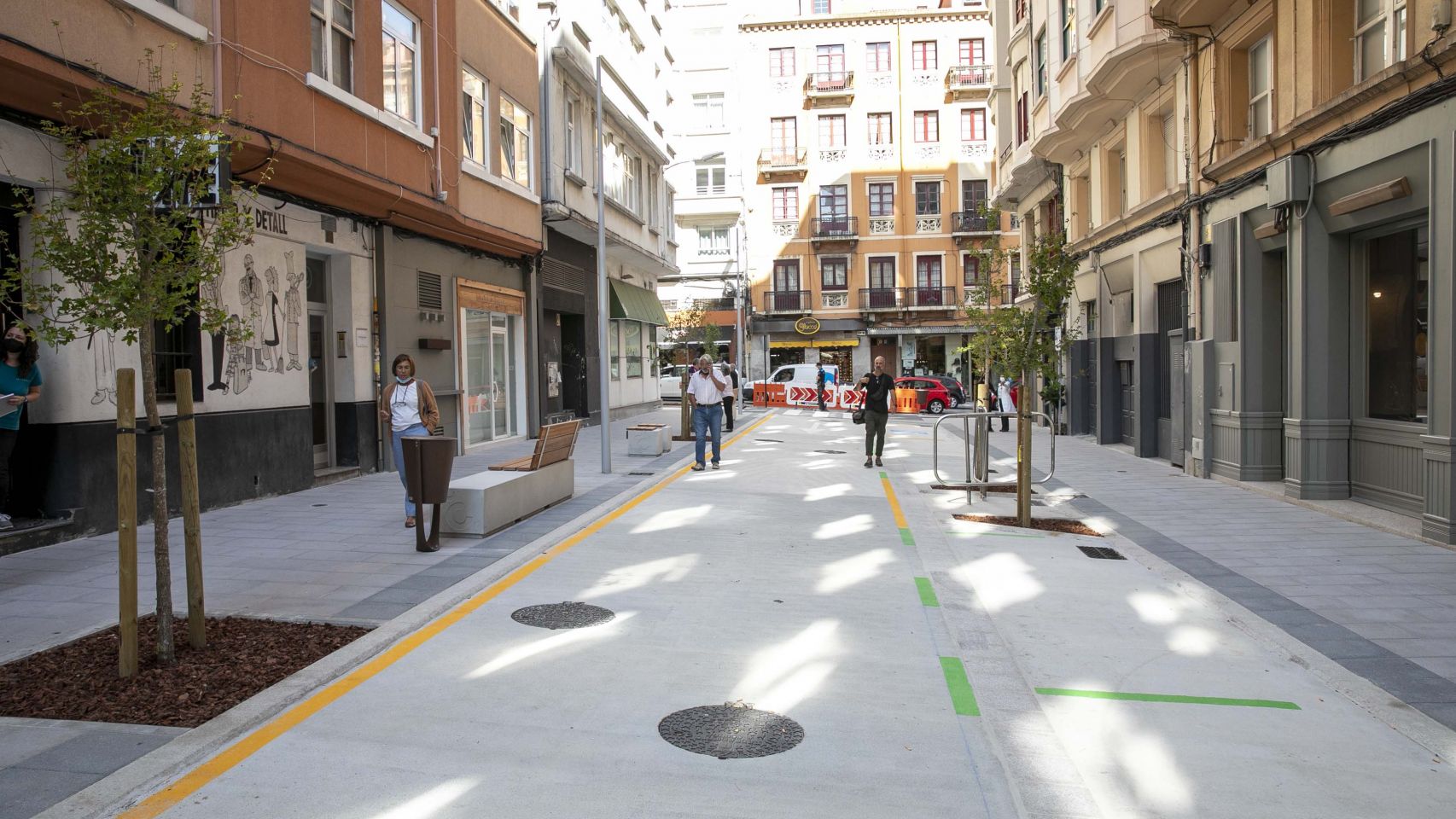 La recién reformada calle Pintor Joaquín Vaamonde de A Coruña.