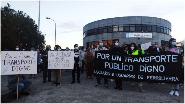 Movilización en la Estación de Autobuses de Ferrol.