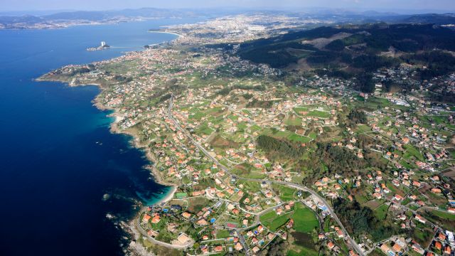 Vista aérea de la ría de Vigo