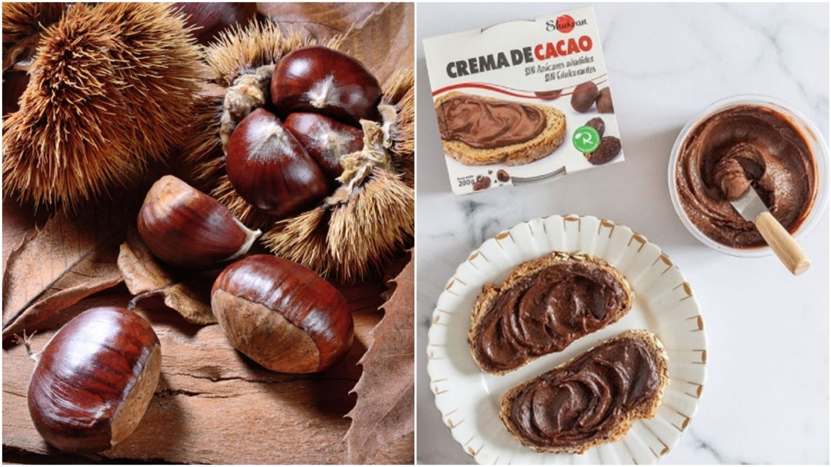 Las castañas de Galicia son uno de los ingredientes de la nueva crema de cacao de 'Realfooding'.