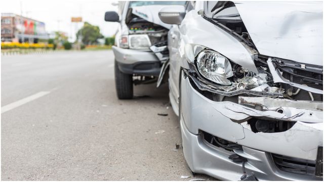 Imagen de archivo de un accidente múltiple.