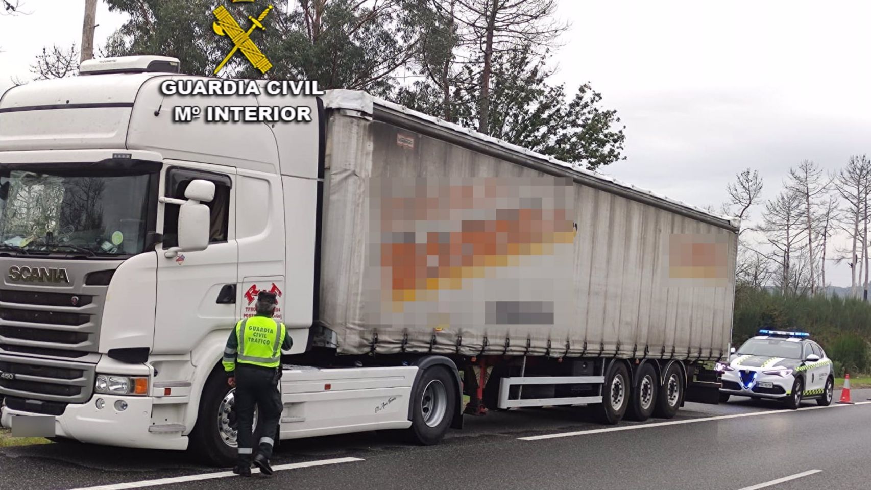 Camión implicado en un atropello en A Cañiza (Pontevedra)
