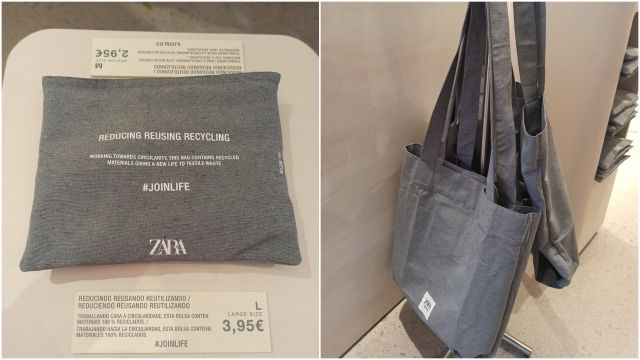 Las nuevas bolsas reutilizables y hechas con material reciclado de Zara.