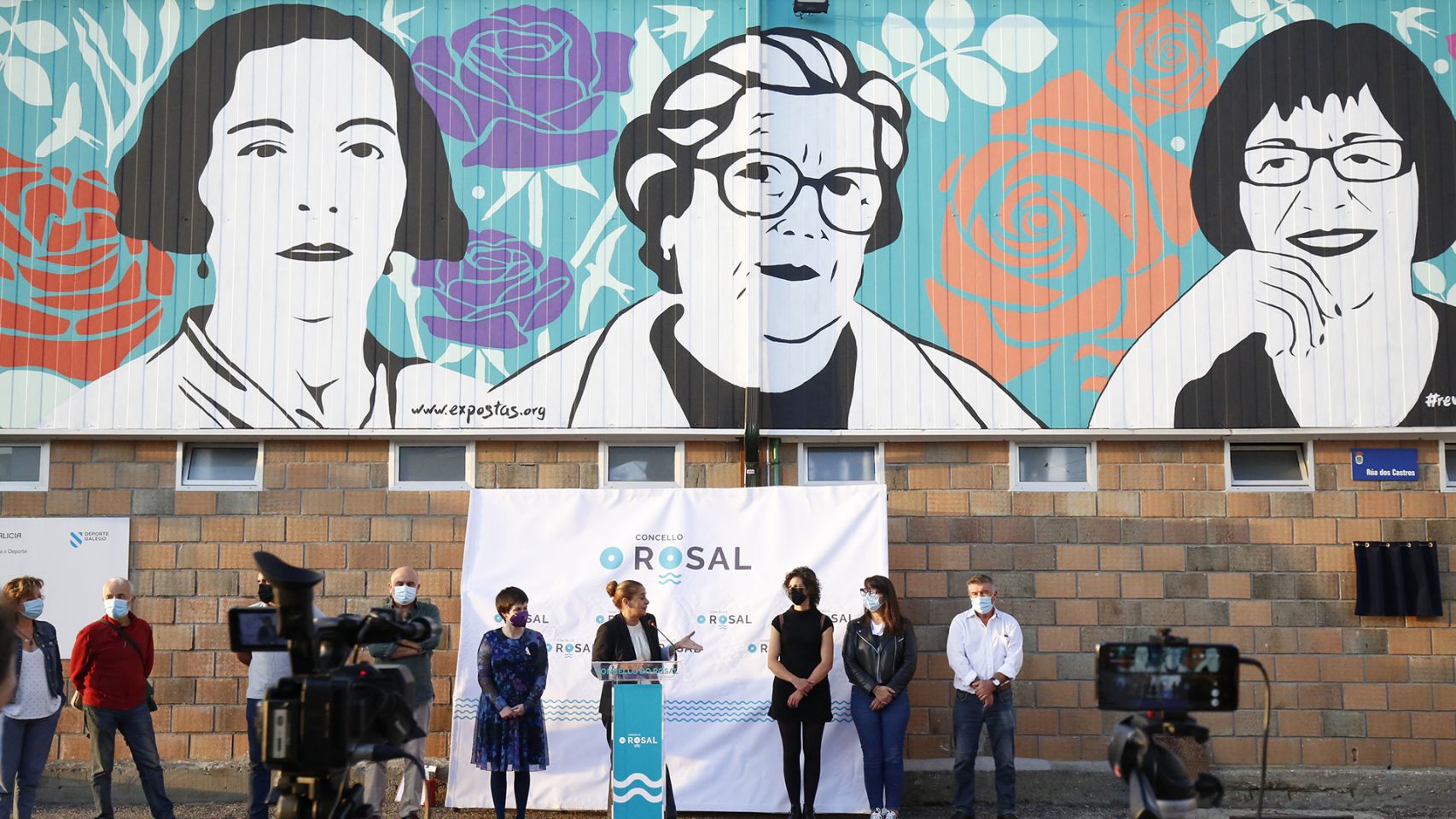 Inauguración del mural en O Rosal.