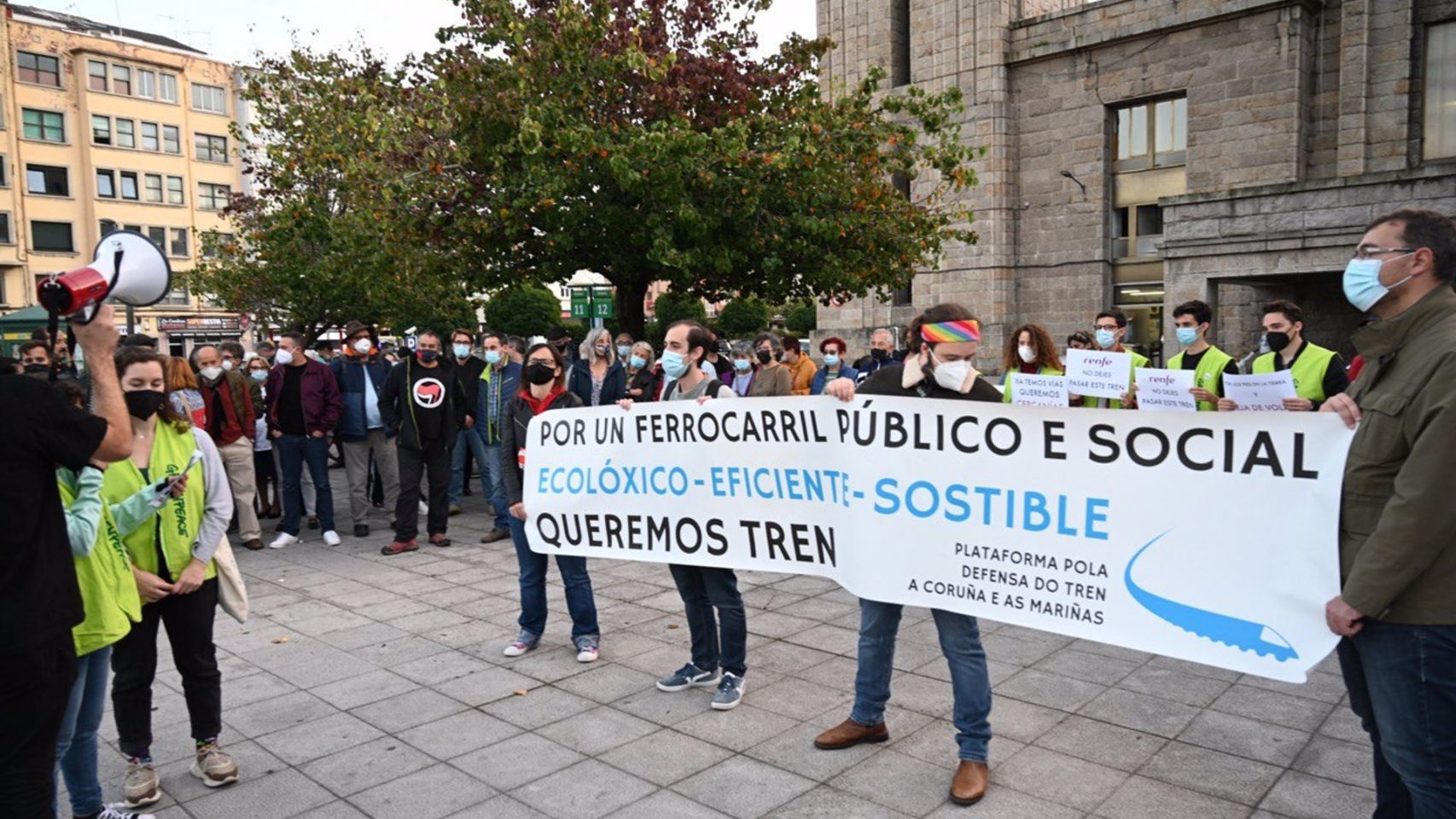 Concentración en A Coruña en defensa de un ferrocarril "público y sostenible".