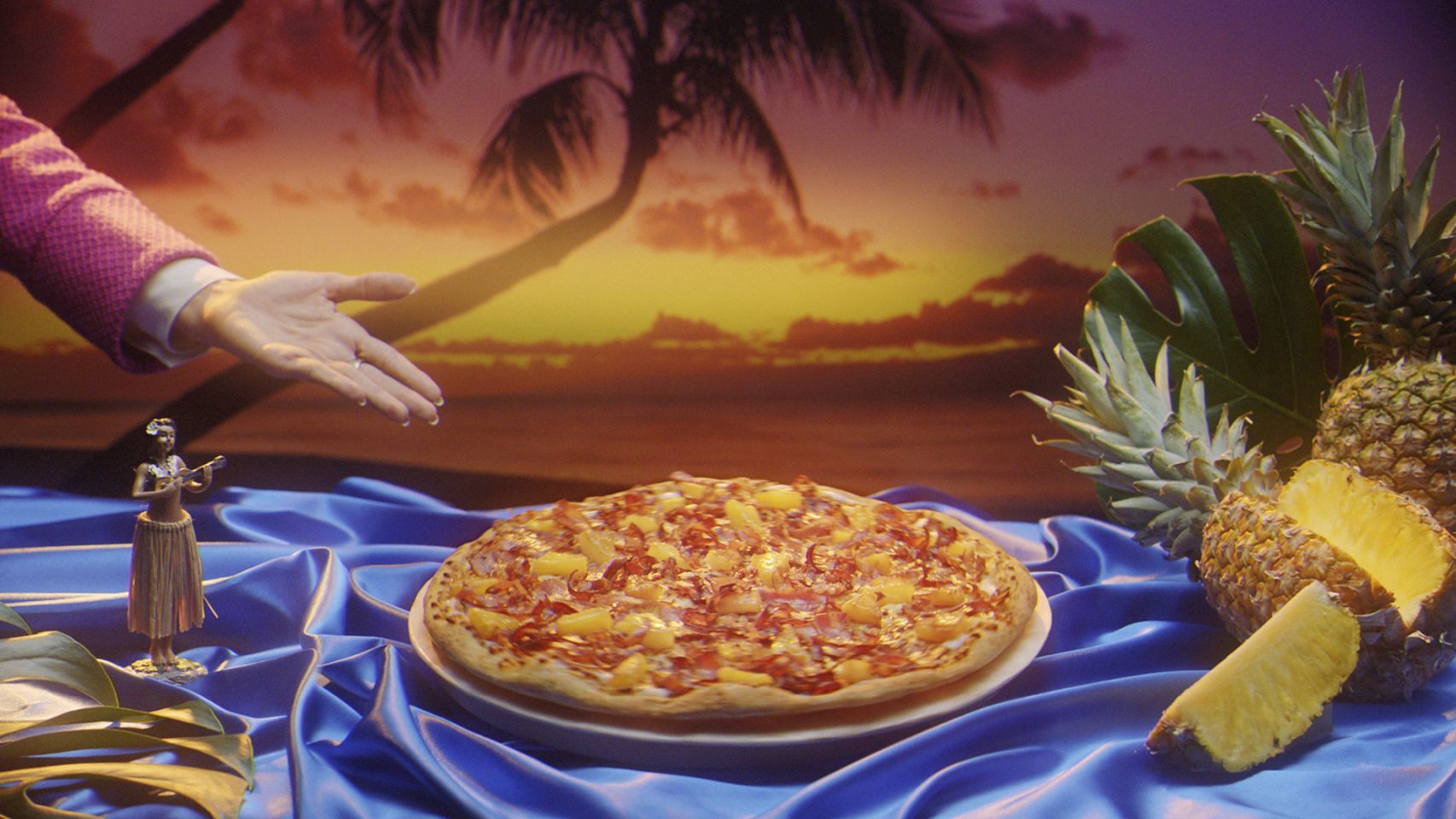 La pizza Hawaiana Crispy con piña que estará disponible en el Domino's Pizza de Culleredo.