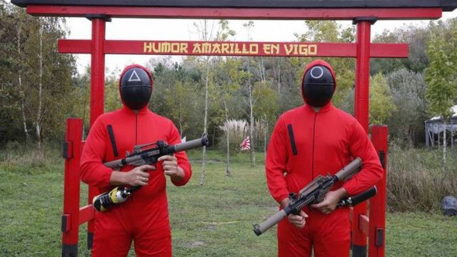 'El juego del calamar' en las instalaciones de Humor Amarillo en Vigo