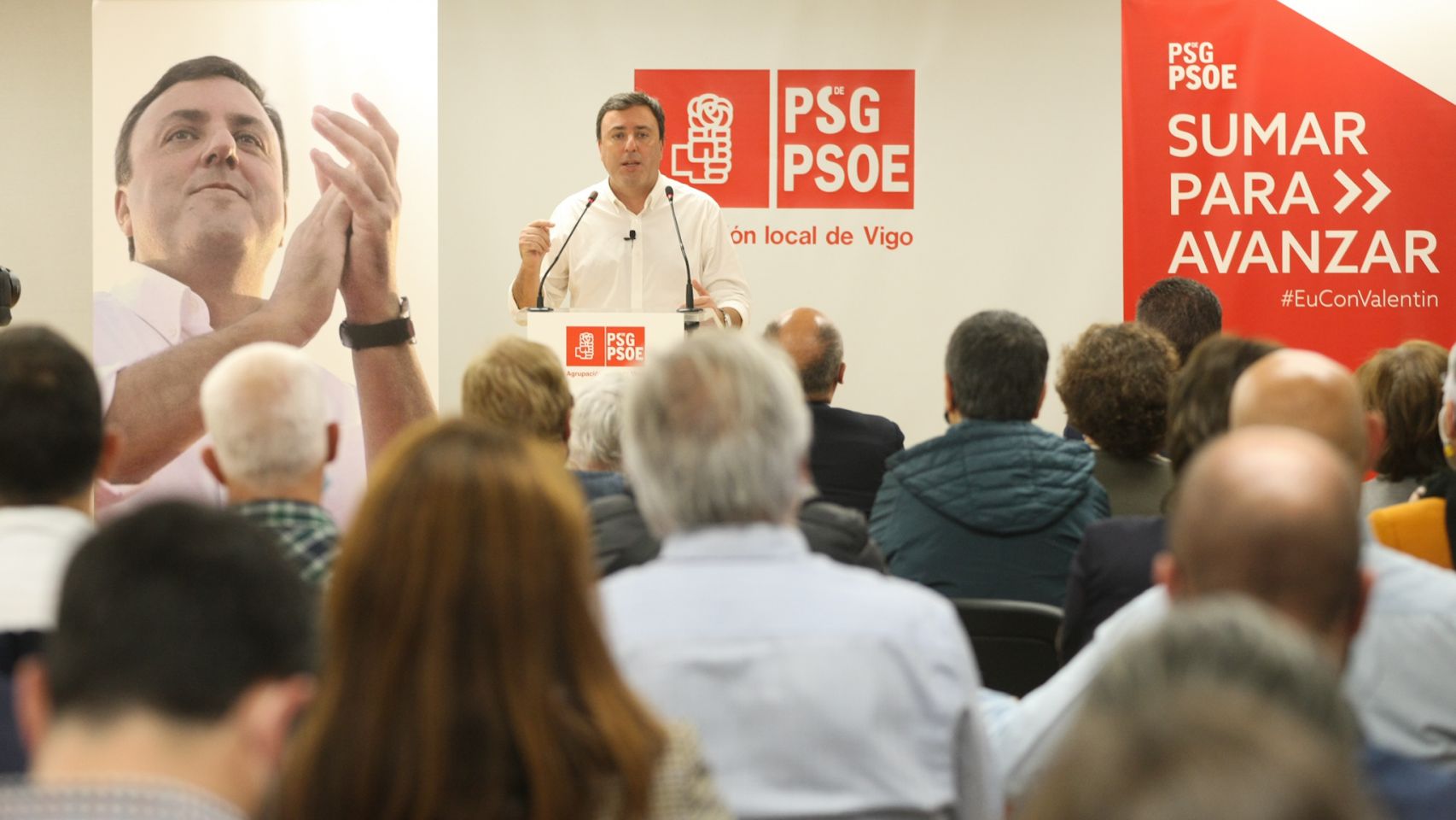 Encuentro del candidato a las primarias del PSdeG en Vigo