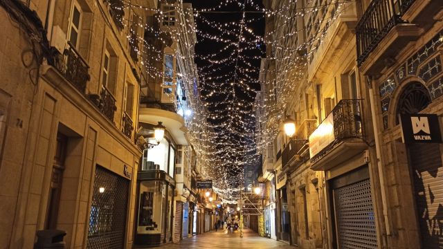 Calle Real de A Coruña en noviembre de 2021.