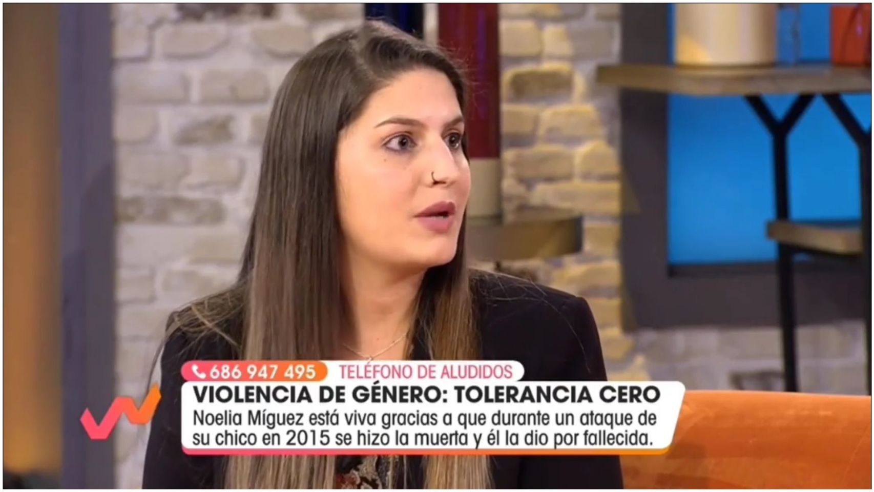 Noelia Míguez en una intervención en 'Viva la vida', en Telecinco.