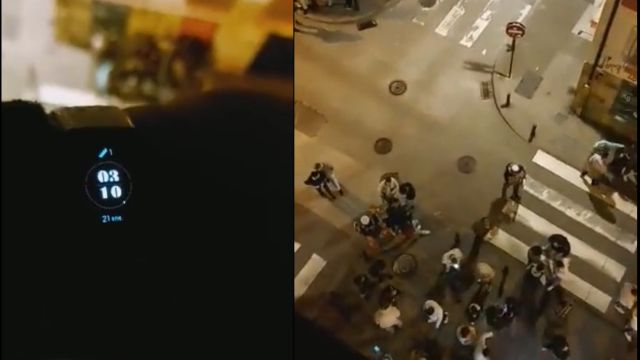 Dos capturas del vídeo de la asociación de vecinos del Orzán mostrando la situación en la calle
