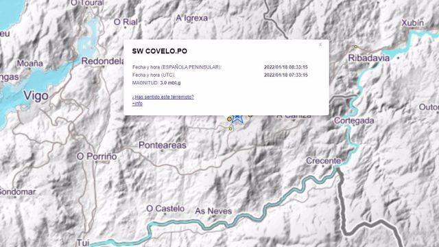 Movimiento sísmico con epicentro en Covelo (Pontevedra)