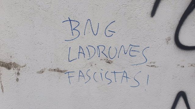 Pintadas contra el BNG en Lugo.