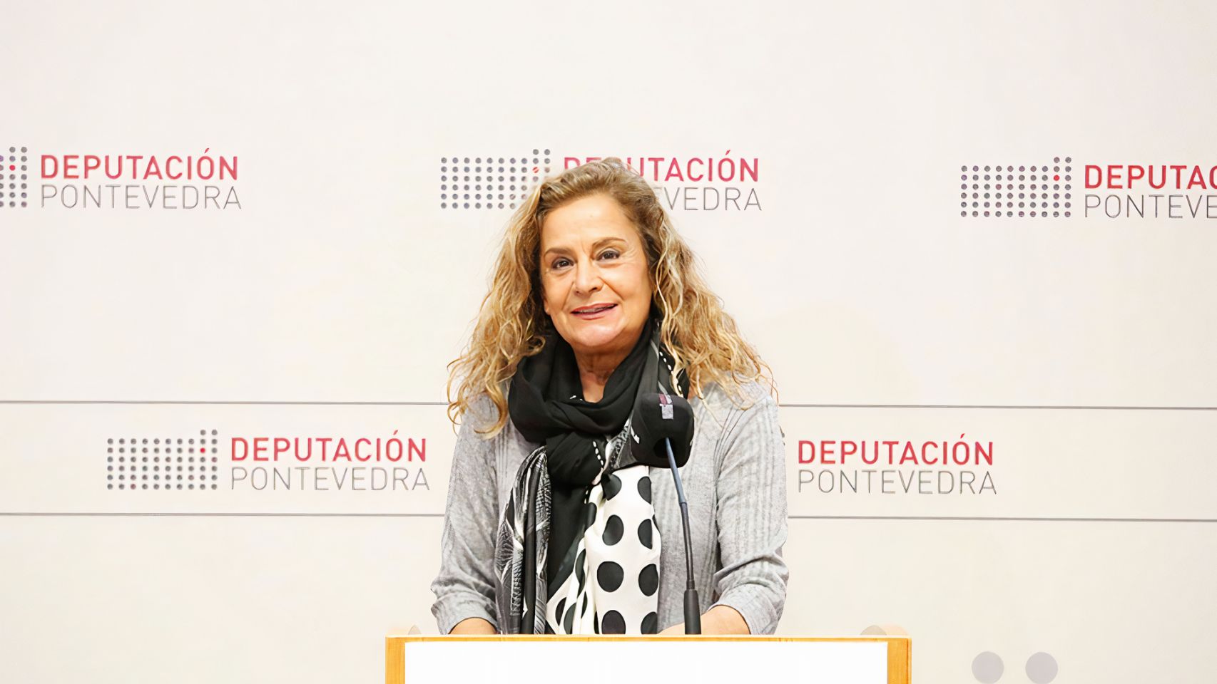 Carmela Silva en la rueda de prensa tras el Pleno provincial. 