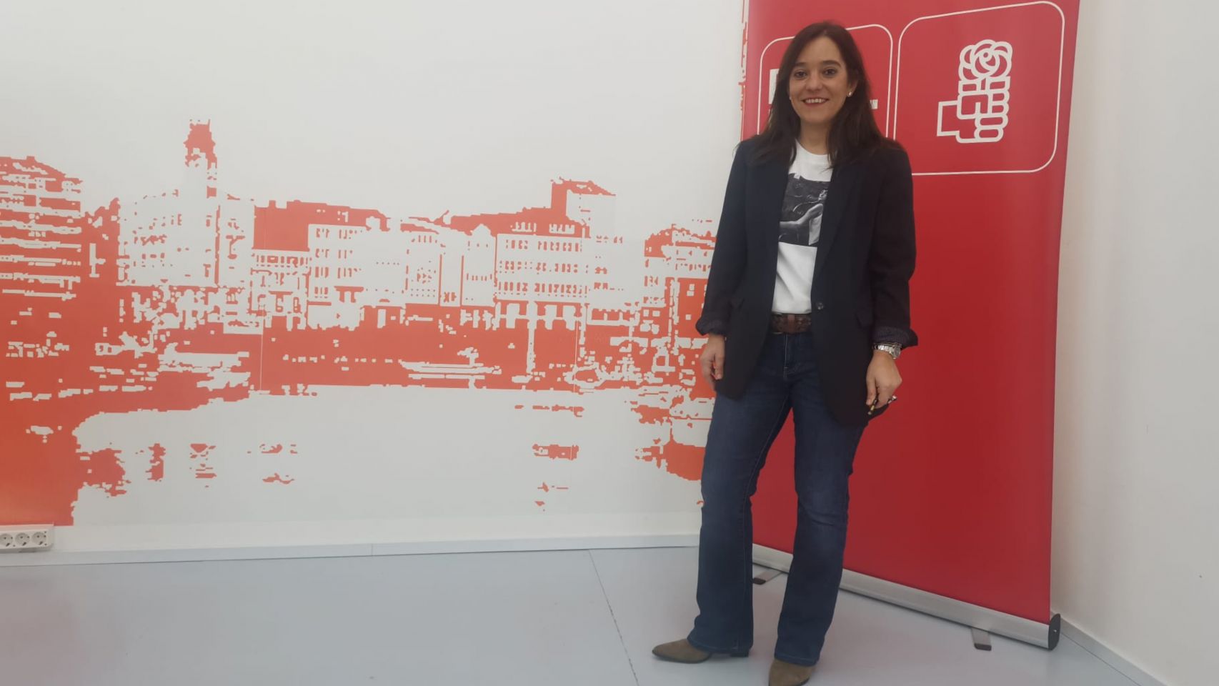 Inés Rey en la sede del PSOE de A Coruña.