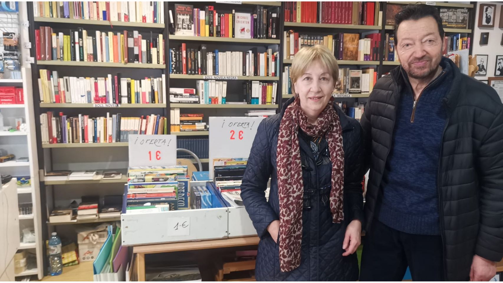 Pilar y Suso, responsables de la librería Carballido.